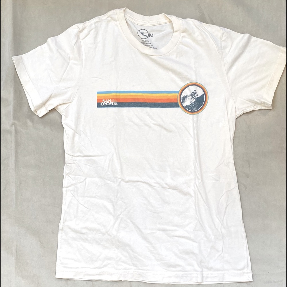 San Onofre Company Men’s T Shirt Cream Logo Medium